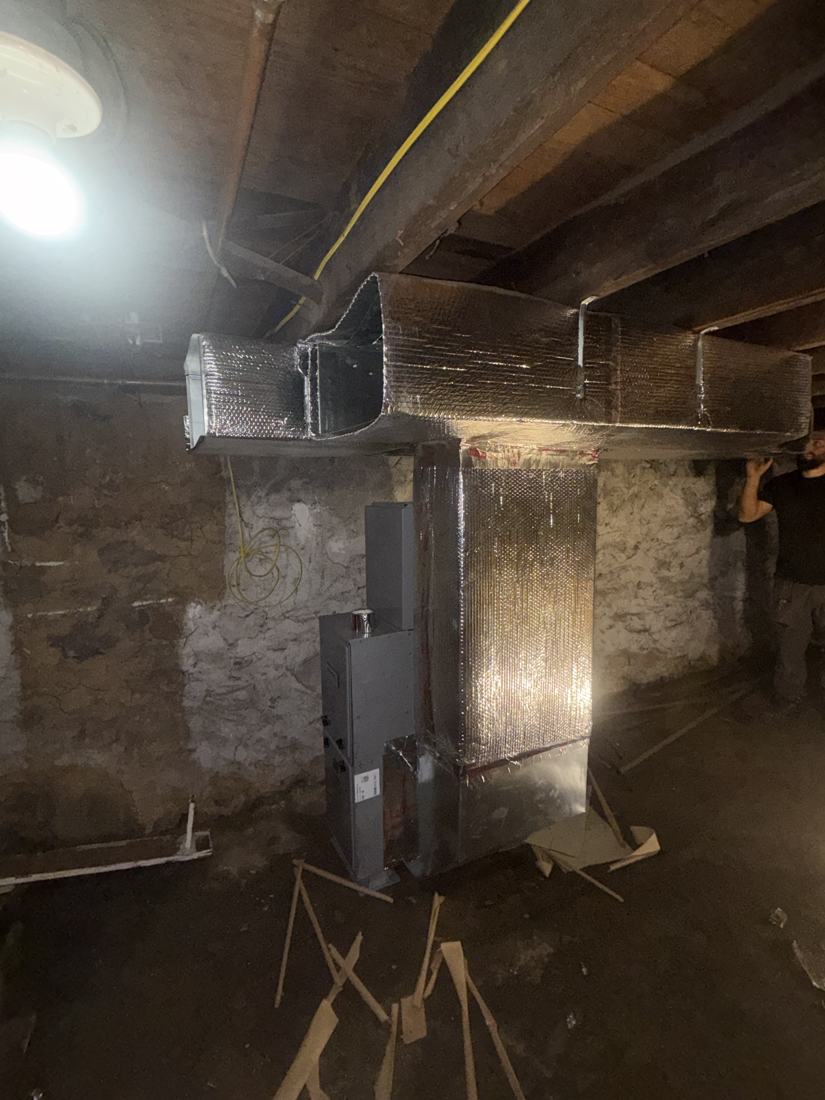 Indoor HVAC equipment and ductwork installation