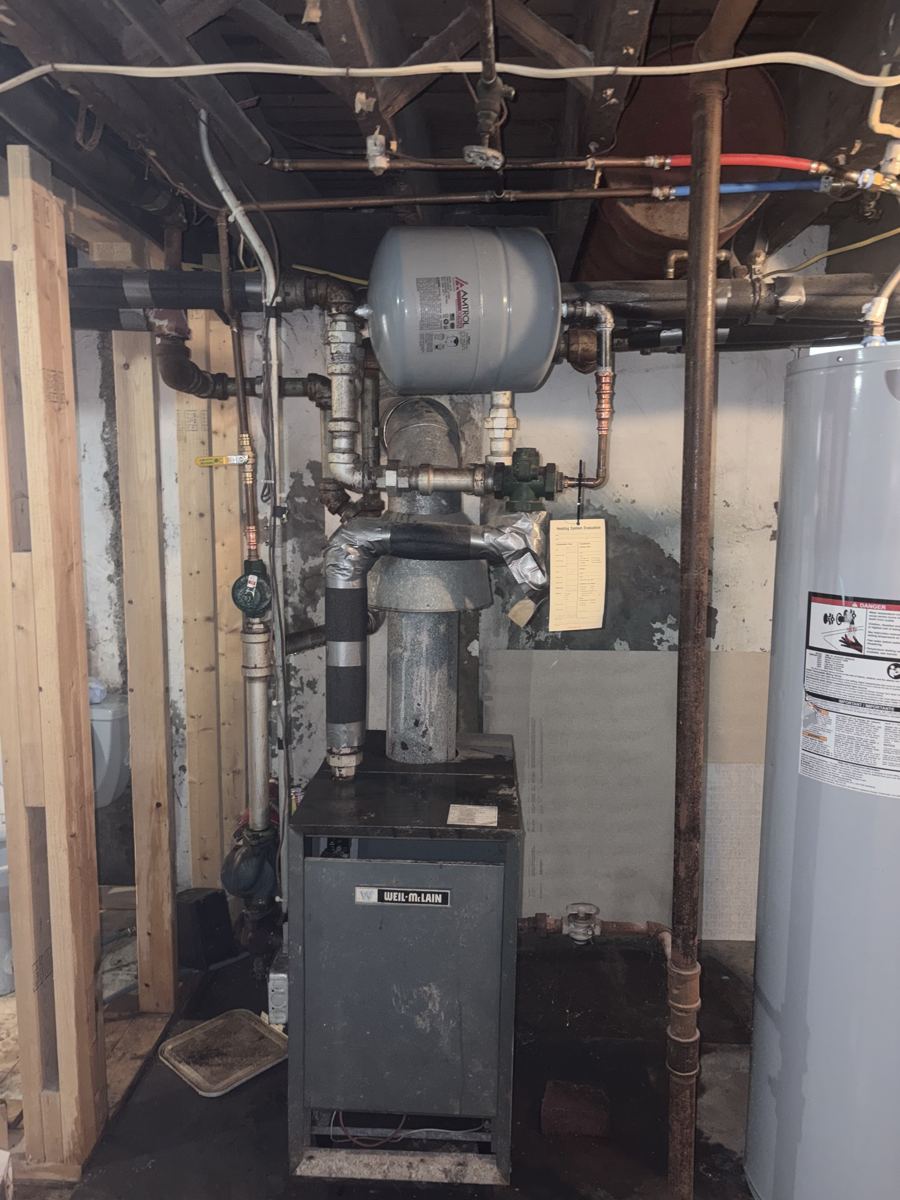 Residential boiler and hydronic piping system